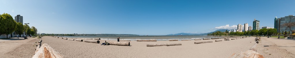 Panorama of English Bay (English Beach) in Vancouver, BC, Canada