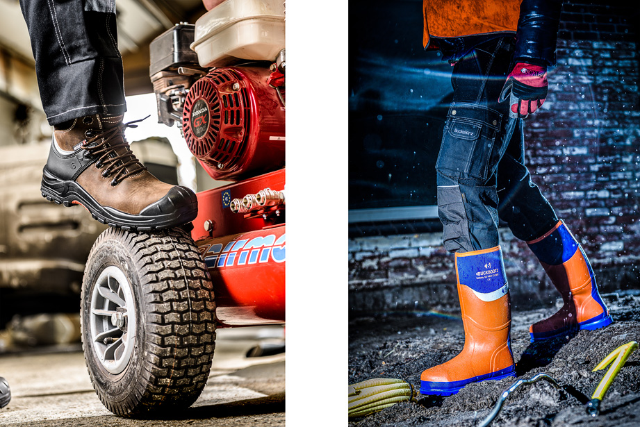 Lifestyle shots voor werkschoenen